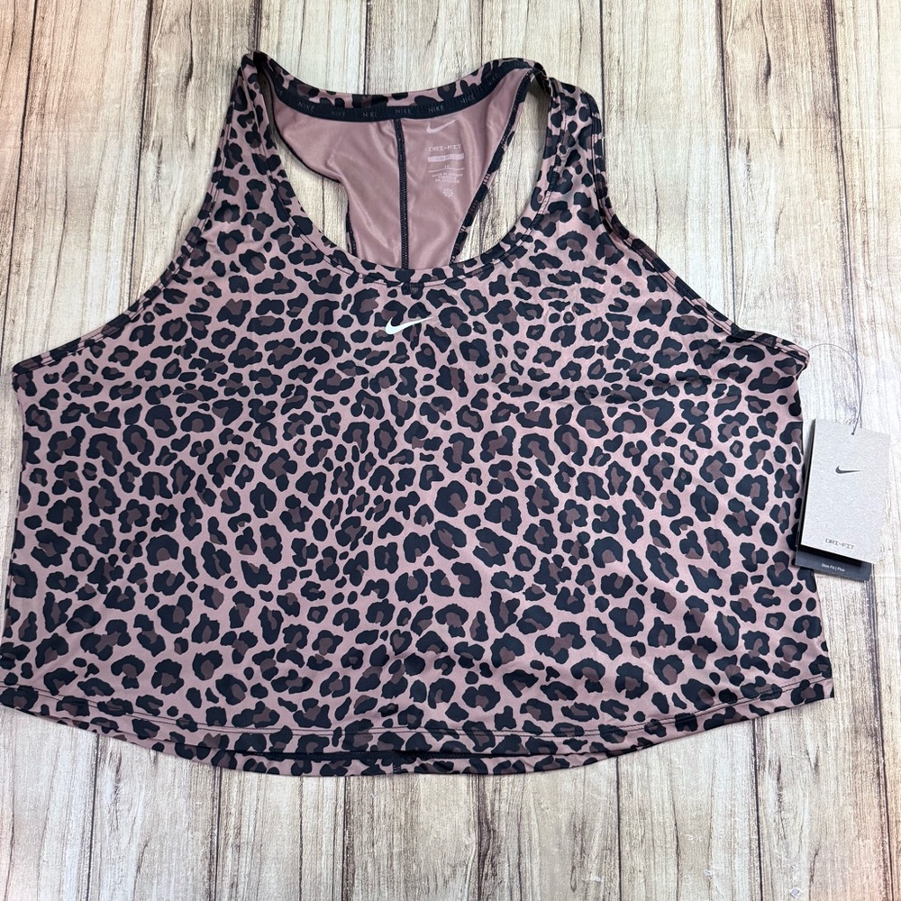 NWT Nike Women's Leopard Print Athletic, Dri-Fit Tank - 1X